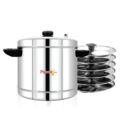 Pigeon Classic Stainless Steel Idli Cooker with Whistle Indicator